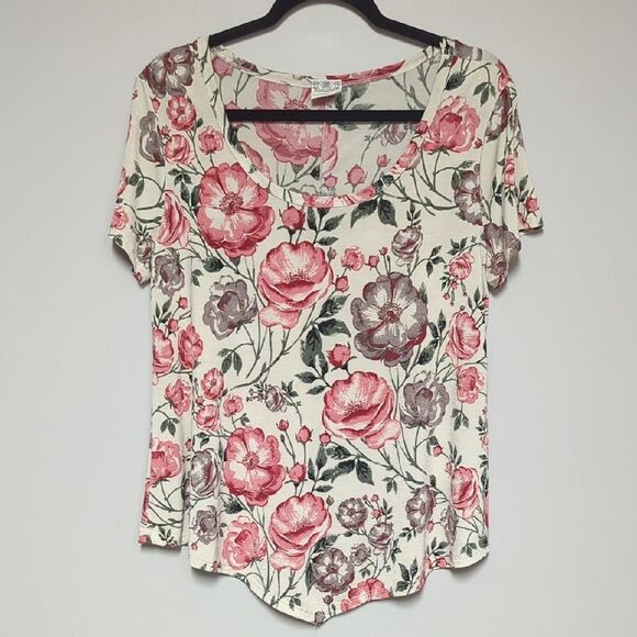 Late August Cream  Blouse with Floral Design - Picture 1 of 5
